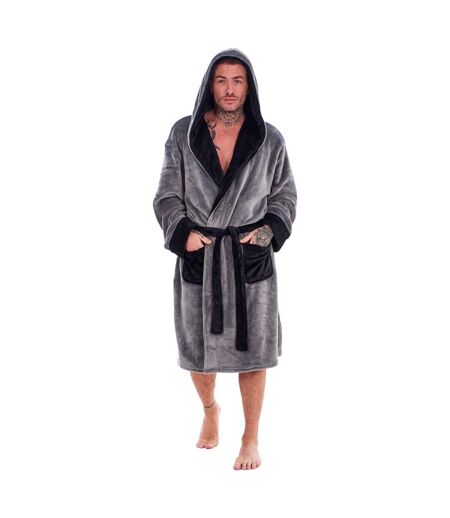 Robe De Chambre Homme Gris Noir Keanu