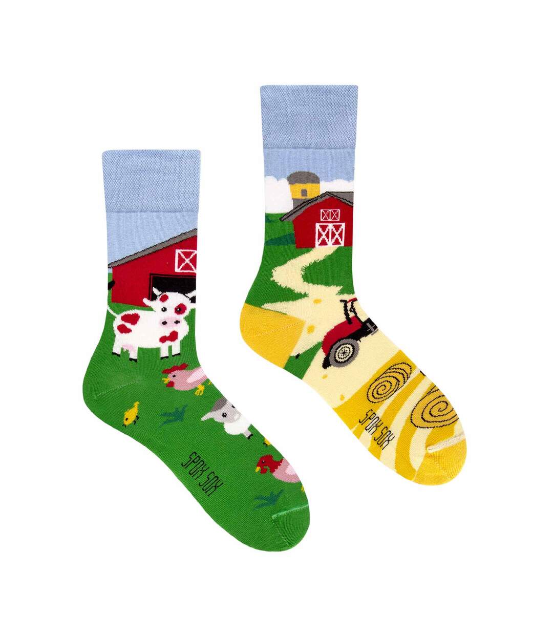 1 Pack Unisex Mismatched Novelty Odd Socks - Farm-1