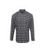 Mens mulligan checked cotton long-sleeved shirt steel/black Premier-1