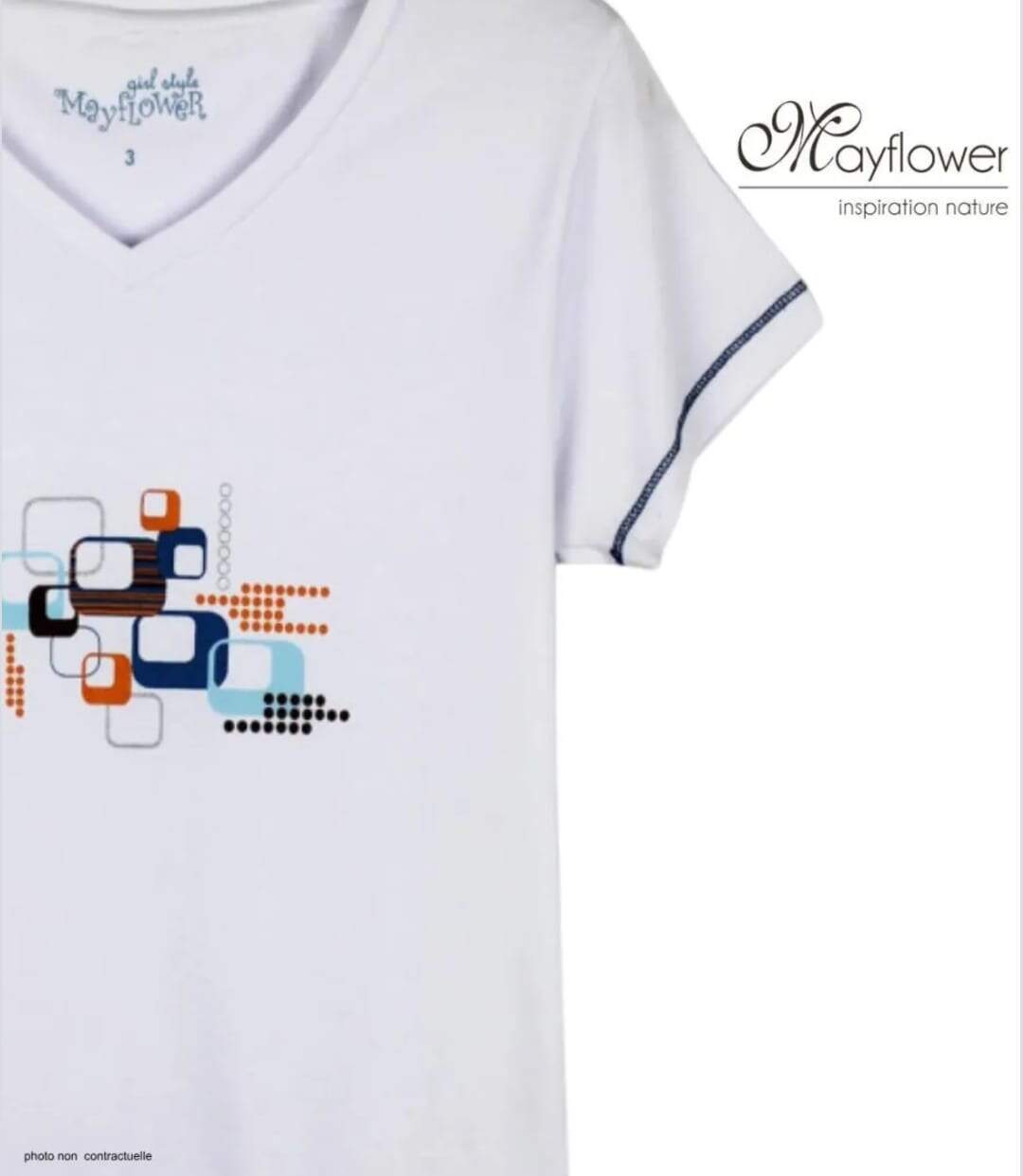 MAYFLOWER SE1204B - Haut blanc extensible en maille Lycra : confort fluide et élégance sans pli-4