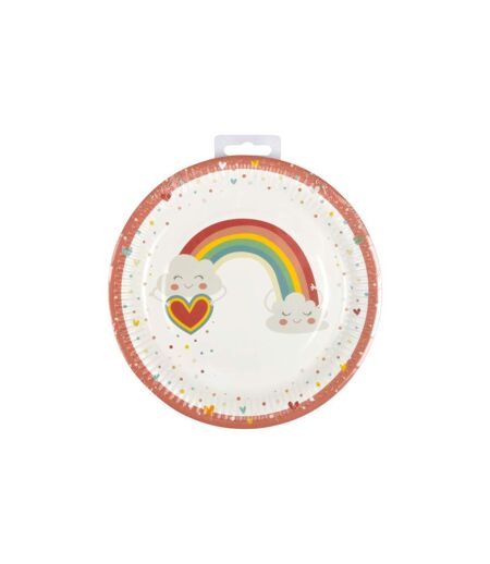Lot de 6 Assiettes en Carton Nuage Rainbow 23cm Blanc