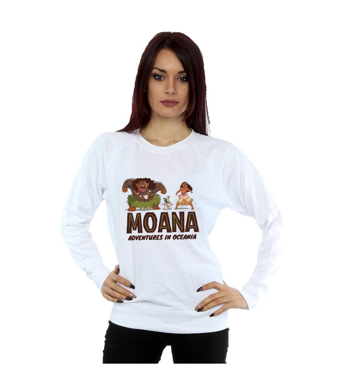 Disney Sweatshirt Moana Adventures in Oceania - Femmes/Dames (Blanc) - UTBI29412-2