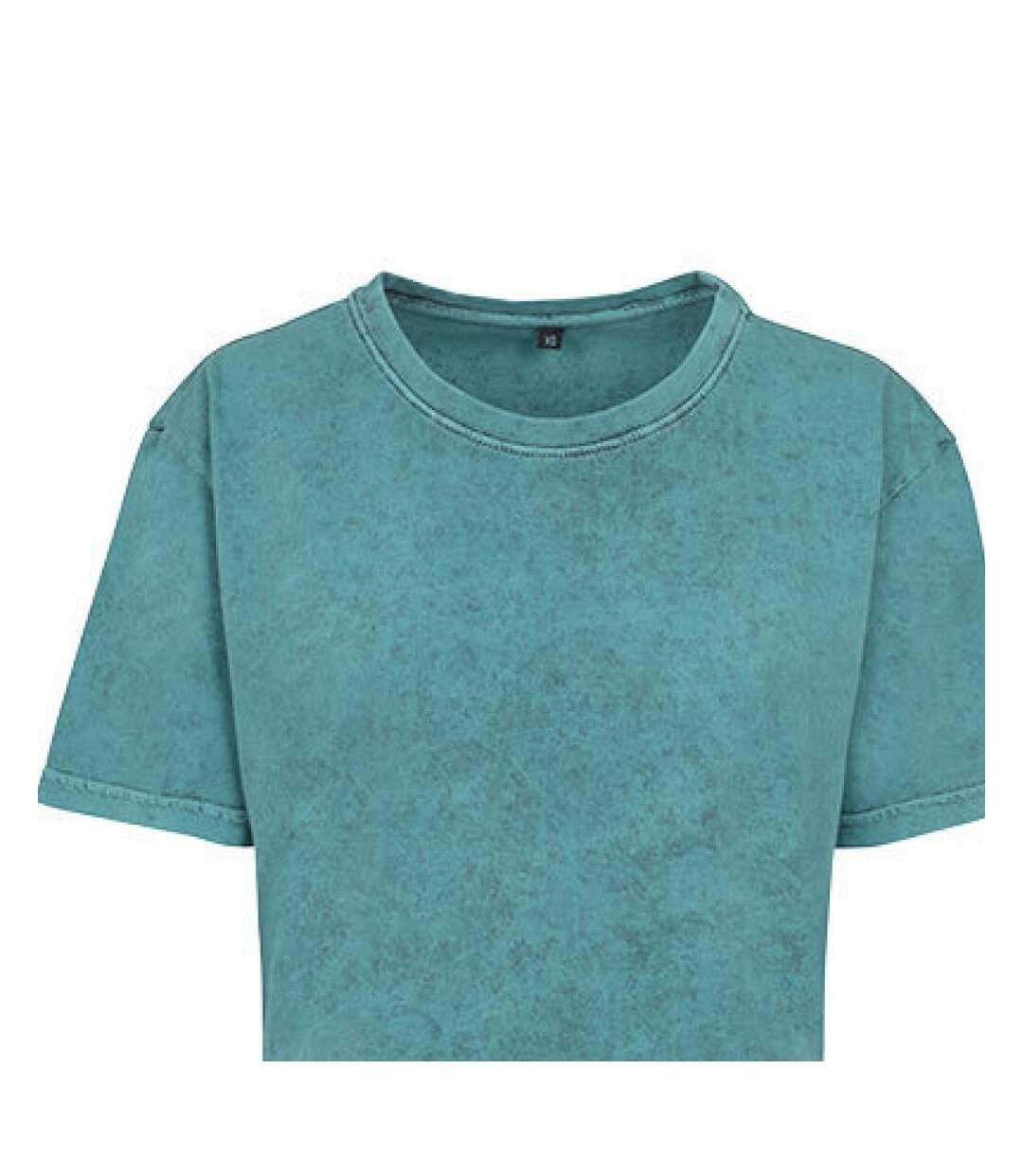 T-shirt Court Femme Bleu Sarcelle Noir Build Your Brand-2