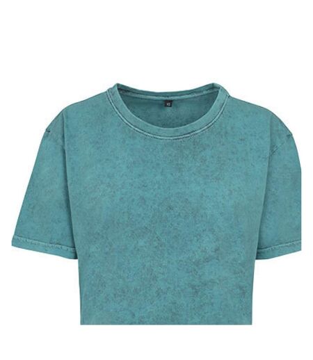 T-shirt Court Femme Bleu Sarcelle Noir Build Your Brand