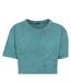 T-shirt Court Femme Bleu Sarcelle Noir Build Your Brand-2
