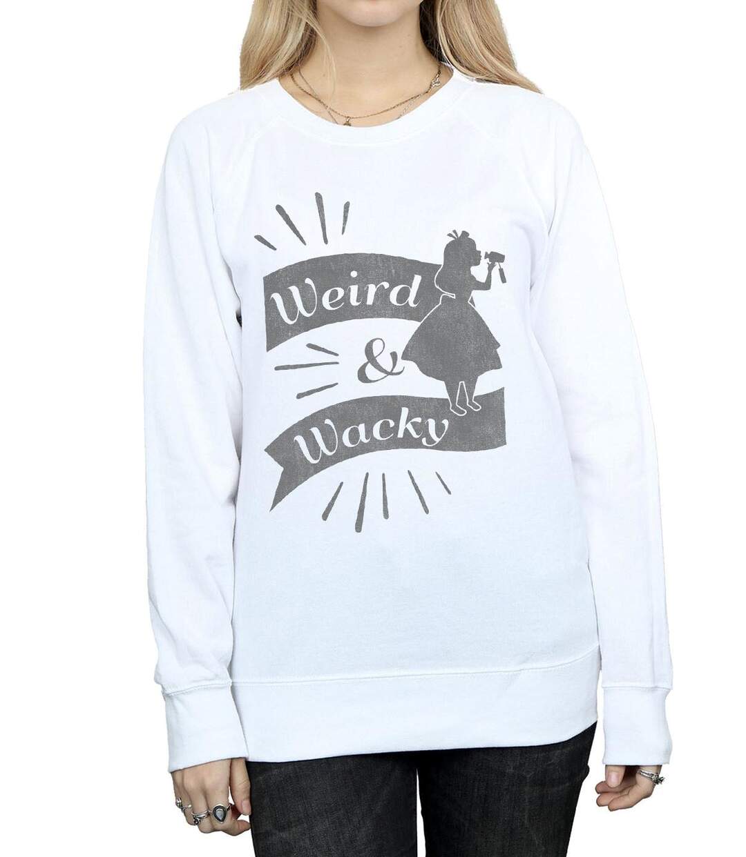Disney - Sweat ALICE IN WONDERLAND WEIRD AND WACKY - Femme (Blanc) - UTBI5530-3