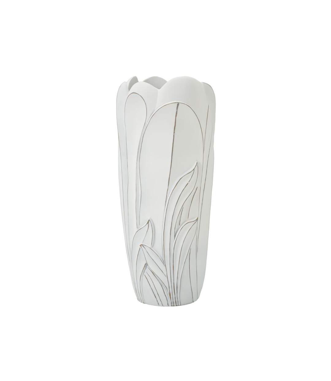 Vase Déco en Résine Gardy 69cm Blanc-1