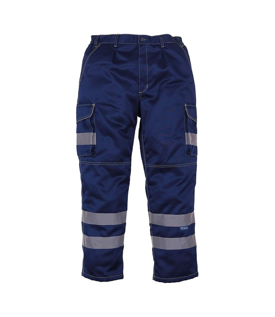 Pantalon À Poches Motif/style Haute-visibilité Homme Bleu Marine Yoko-1