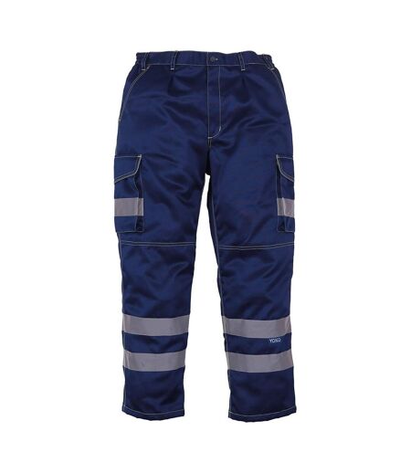 Pantalon À Poches Motif/style Haute-visibilité Homme Bleu Marine Yoko