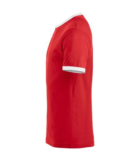 Unisex Adult Nome Ringer T-shirt Red White Clique