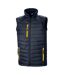 Unisex adult compass softshell padded gilet navy/yellow Result Genuine Recycled