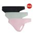 Lot De 3  Strings Femme Noir Vert Rose Adidas-1