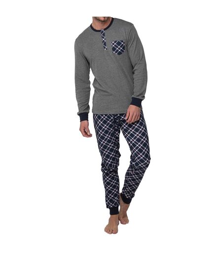 Interlock long-sleeved pajamas for men, model A0CHJ. Softness and comfort for cool nights.