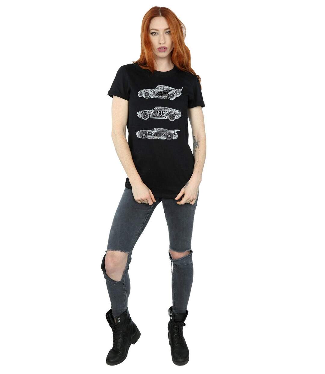 Disney - T-shirt CARS TEXT RACERS - Femme (Noir) - UTBI16182-4
