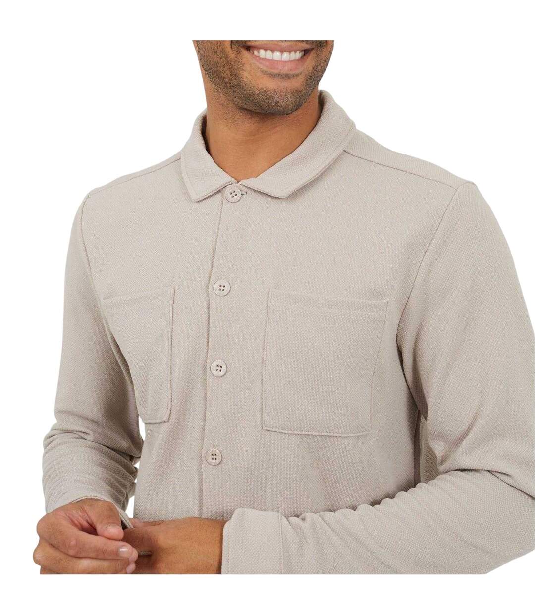 Mens Long-sleeved Shirt Light Sand Brave Soul-4