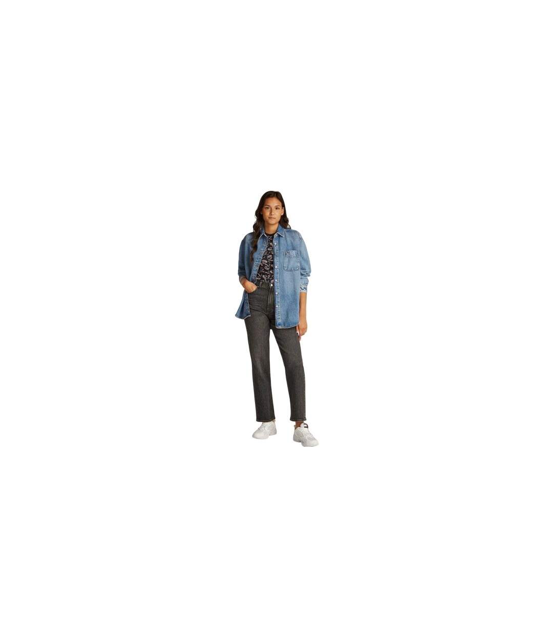 Chemise Manches Longues Femme Bleu Clair Tommy Jeans-1
