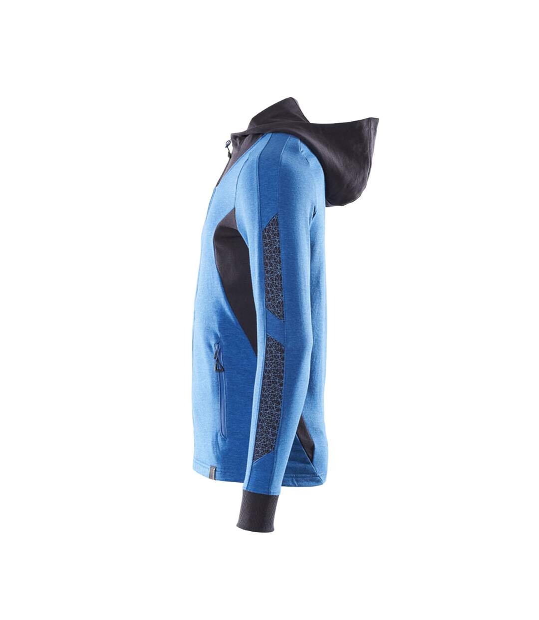 Mens Accelerate Full Zip Hoodie Azure Blue Dark Navy Mascot-3