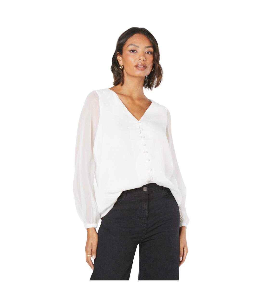 Blouse femme blanc cassé Dorothy Perkins-1