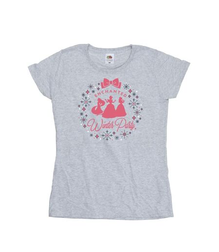 Disney T-shirt en coton Femmes/Dames Princesse fête d'hiver (Gris sportif) - UTBI37346