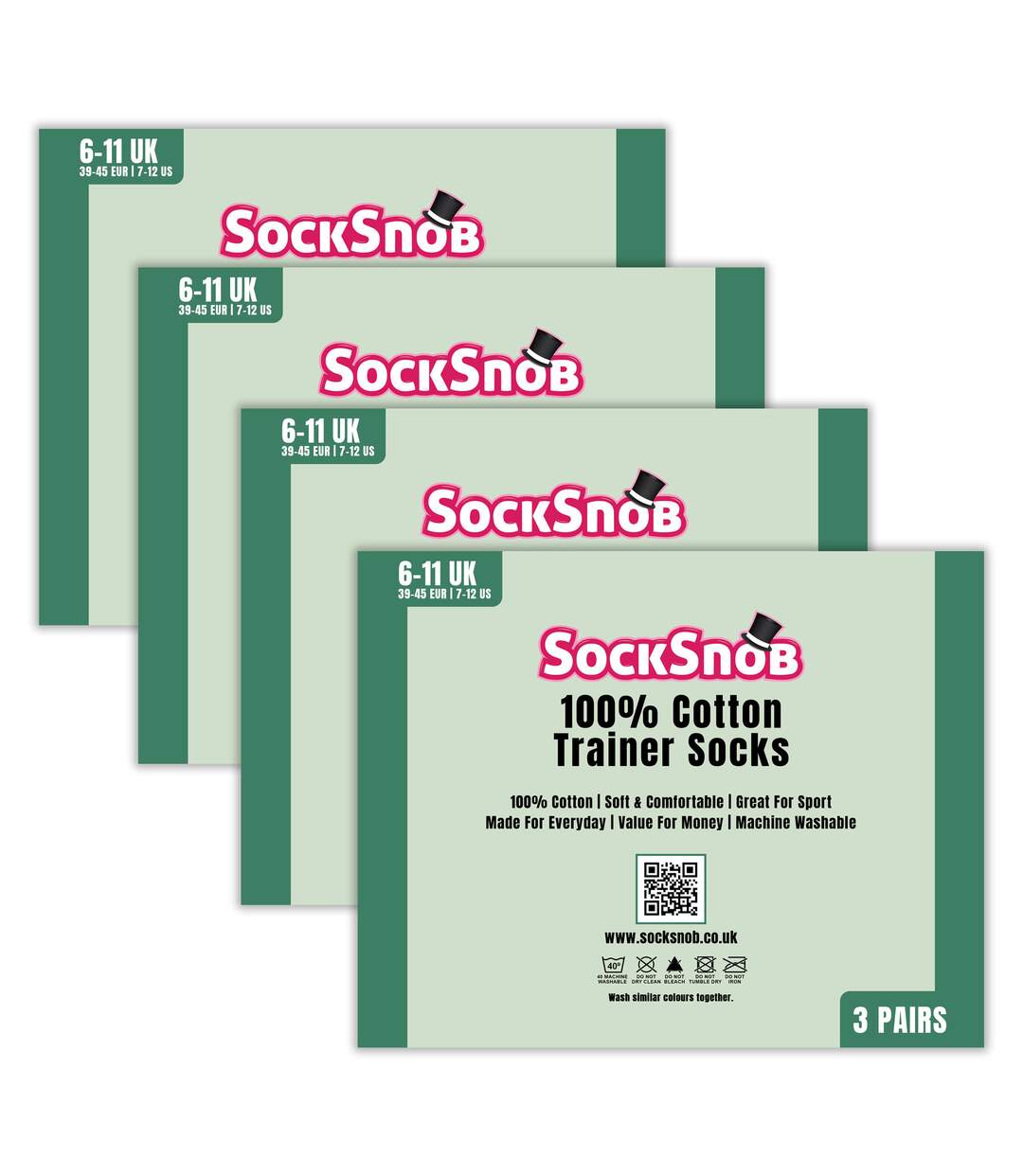 12 Pack Mens 100% Cotton Trainer Socks-2