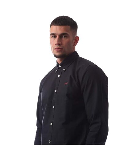 Mens Long-sleeved Button-down Shirt Dark Blue Boss