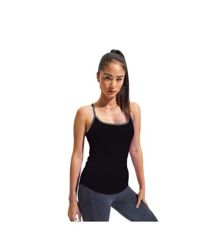 TriDri Womens/Ladies Yoga Undershirt (Black Melange/Silver Melange)