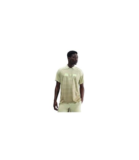 Mens Air Swoosh Stripes Polo Shirt Olive Green Nike