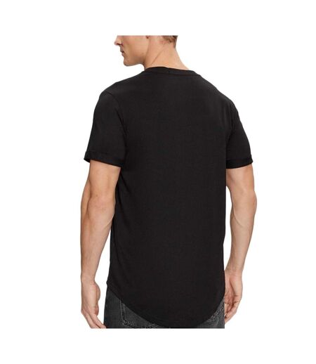 T-Shirt noir homme calvin klein jeans badge turn up sleeve - l