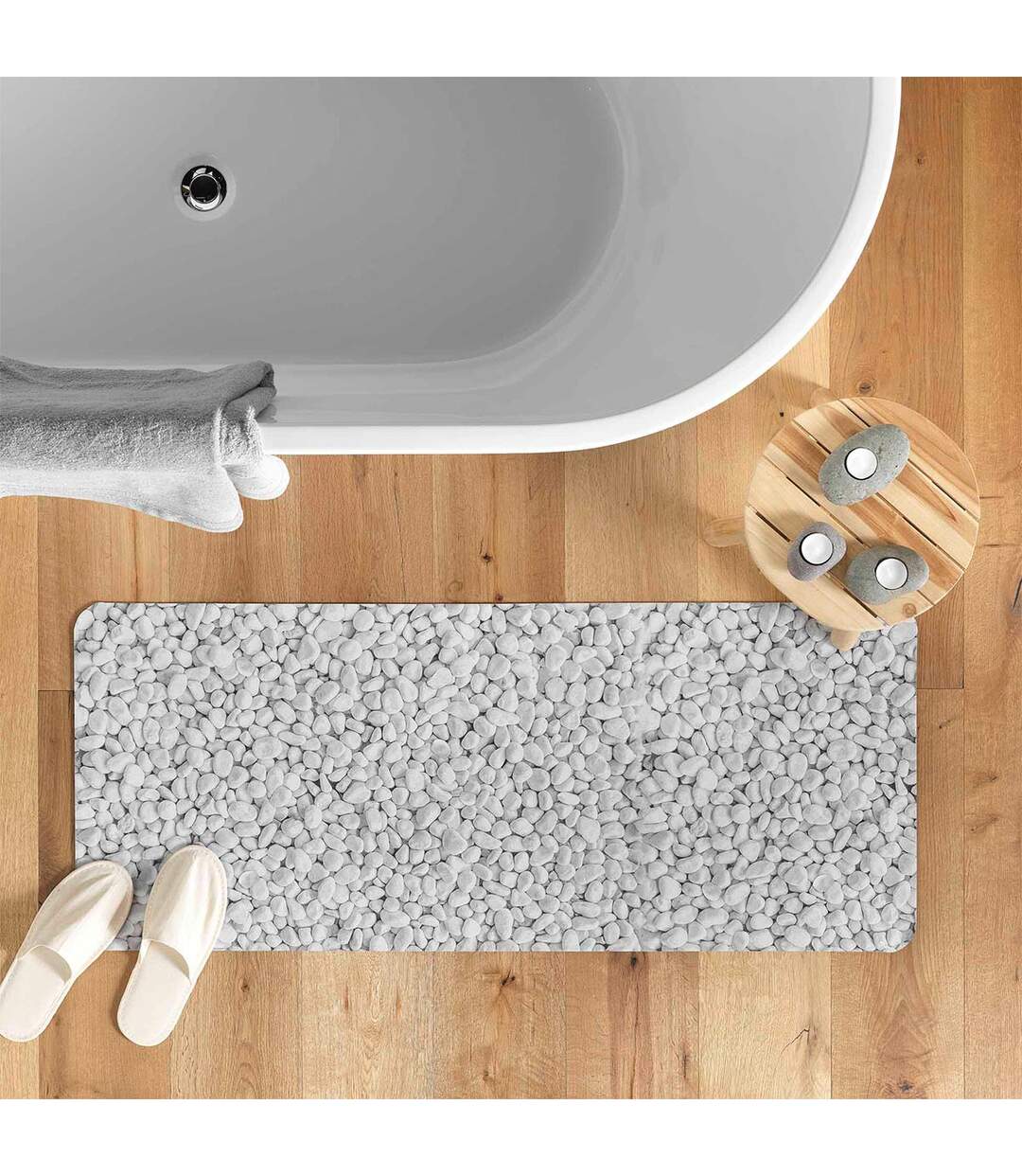 Tapis de Bain Imprimé Leandra 50x120cm Gris-5