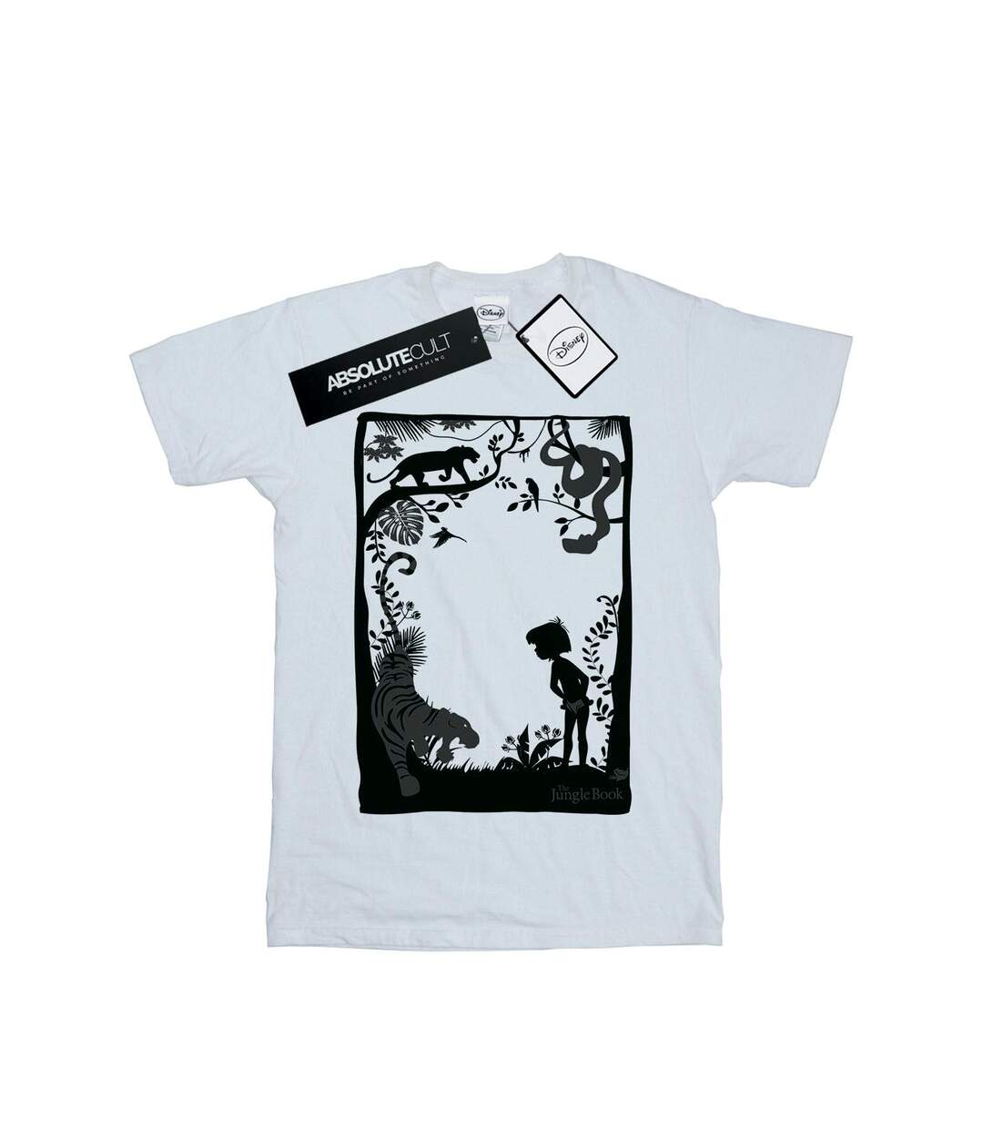 Disney Womens/Ladies The Jungle Book Silhouette Poster Cotton Boyfriend T-Shirt (Blanc) - UTBI28303-1