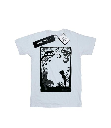 Disney Womens/Ladies The Jungle Book Silhouette Poster Cotton Boyfriend T-Shirt (Blanc) - UTBI28303