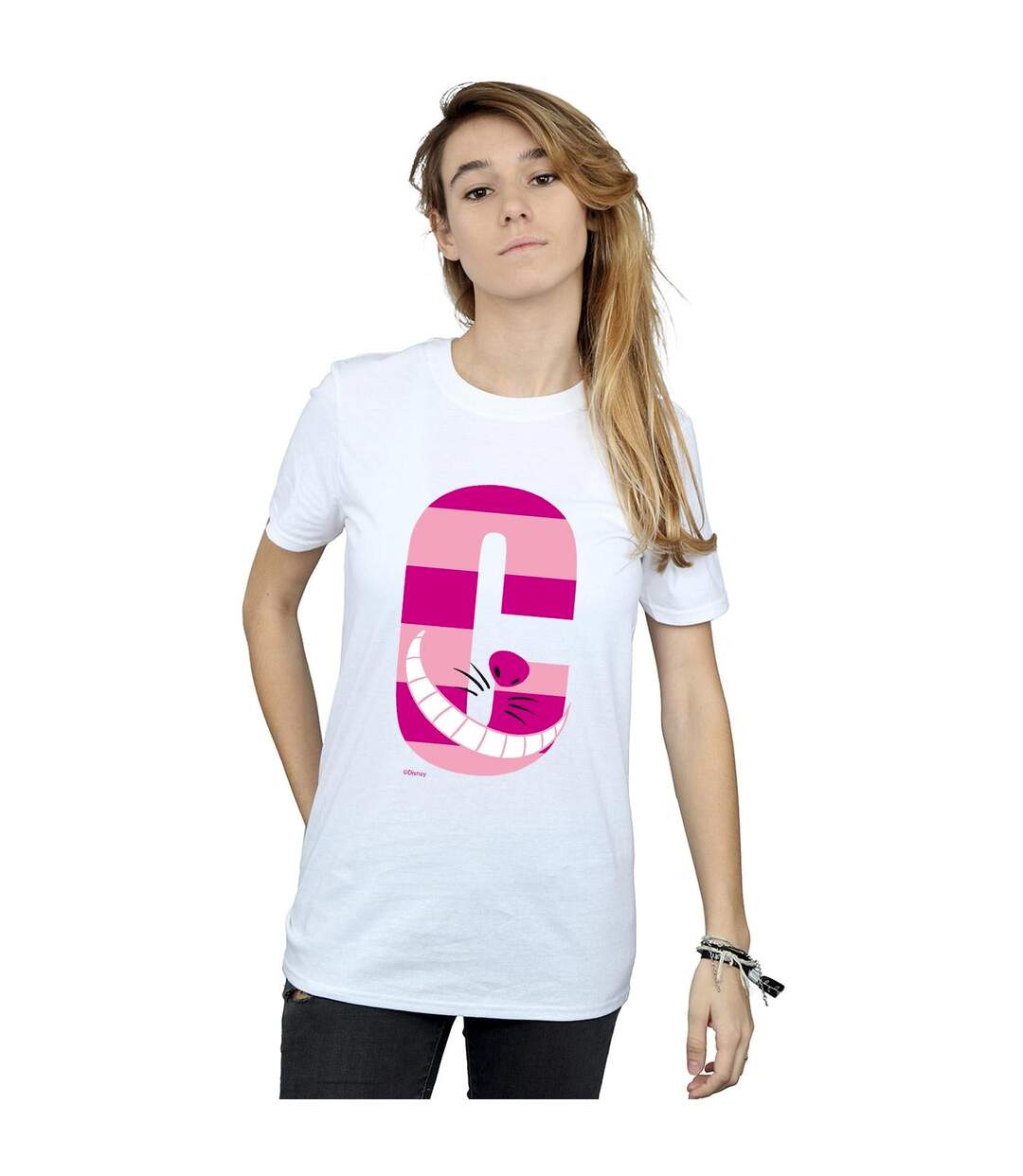 Disney Womens/Ladies Alphabet A Is For Alice Cotton Boyfriend T-Shirt (Blanc) - UTBI8626-2