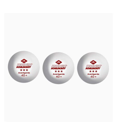 Donic-Schildkroet 3-Star Avantgarde Table Tennis Balls (Pack of 3) (White/Red) (One Size) - UTMQ938
