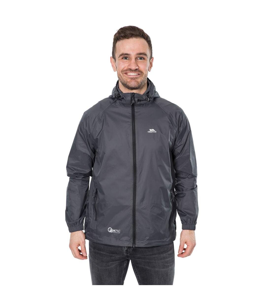 Veste Imperméable Qikpac Adulte Gris Anthracite Trespass-1