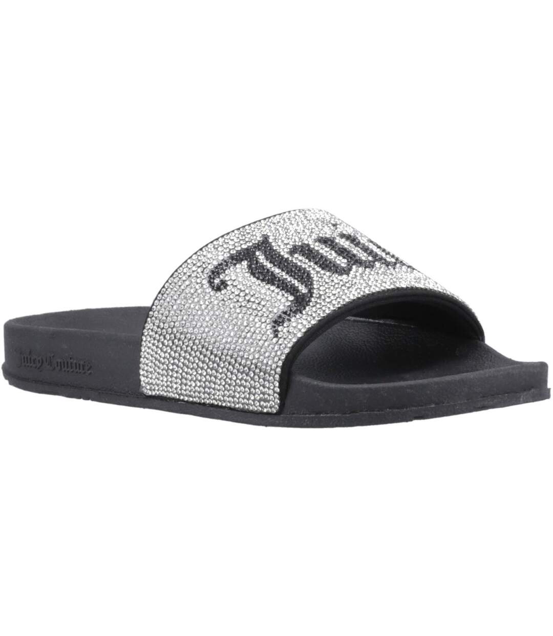 Womens/ladies donna diamante sliders silver Juicy Couture-1