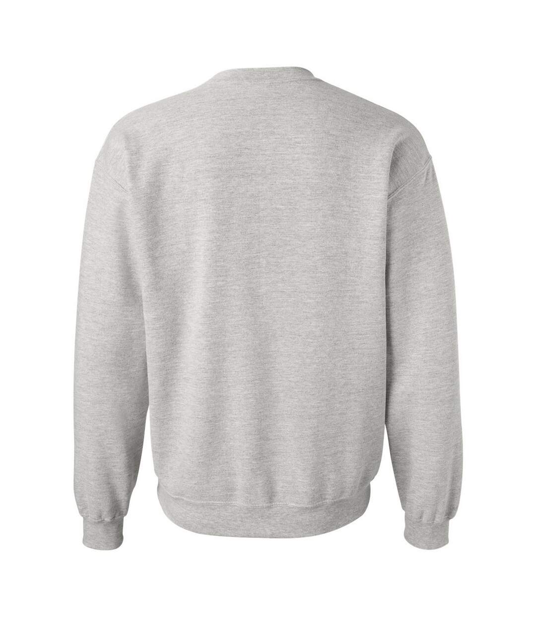 Unisex adult heavy blend crew neck sweatshirt ash grey Gildan-2