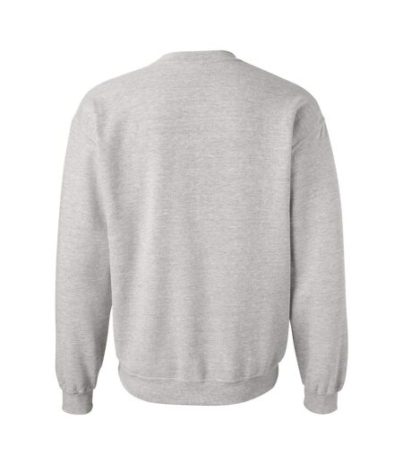 Unisex adult heavy blend crew neck sweatshirt ash grey Gildan
