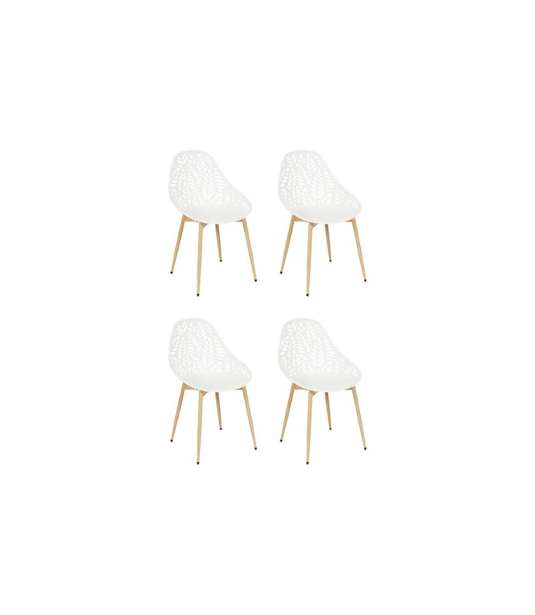 Lot de 4 Chaises de Jardin Lucena 83cm Blanc-2