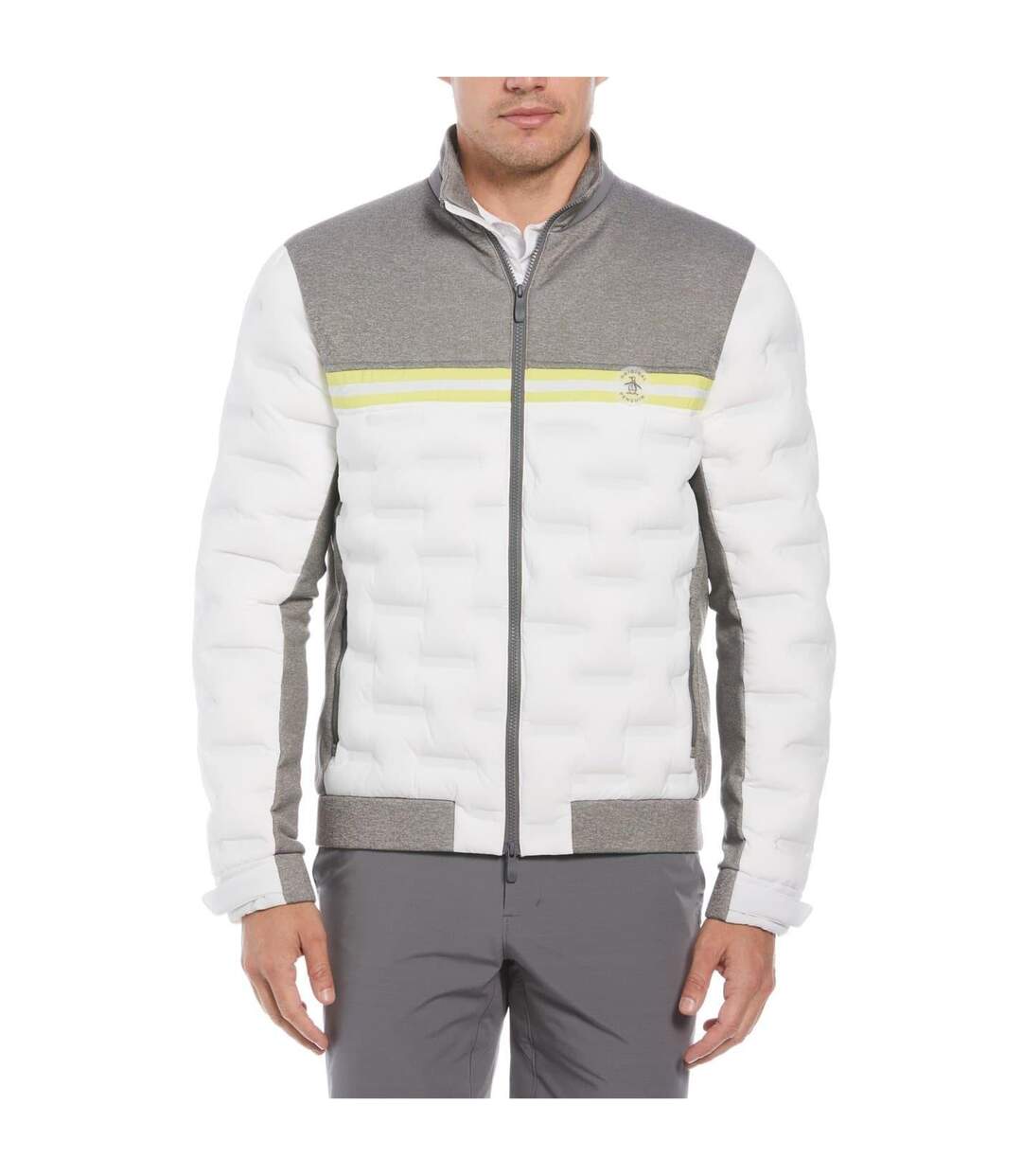 Mens Mock Neck Regular Performance Jacket Grey Heather Original Penguin-1