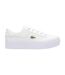Womens/ladies Ziane Leather Platform Trainers White Gold Lacoste-1