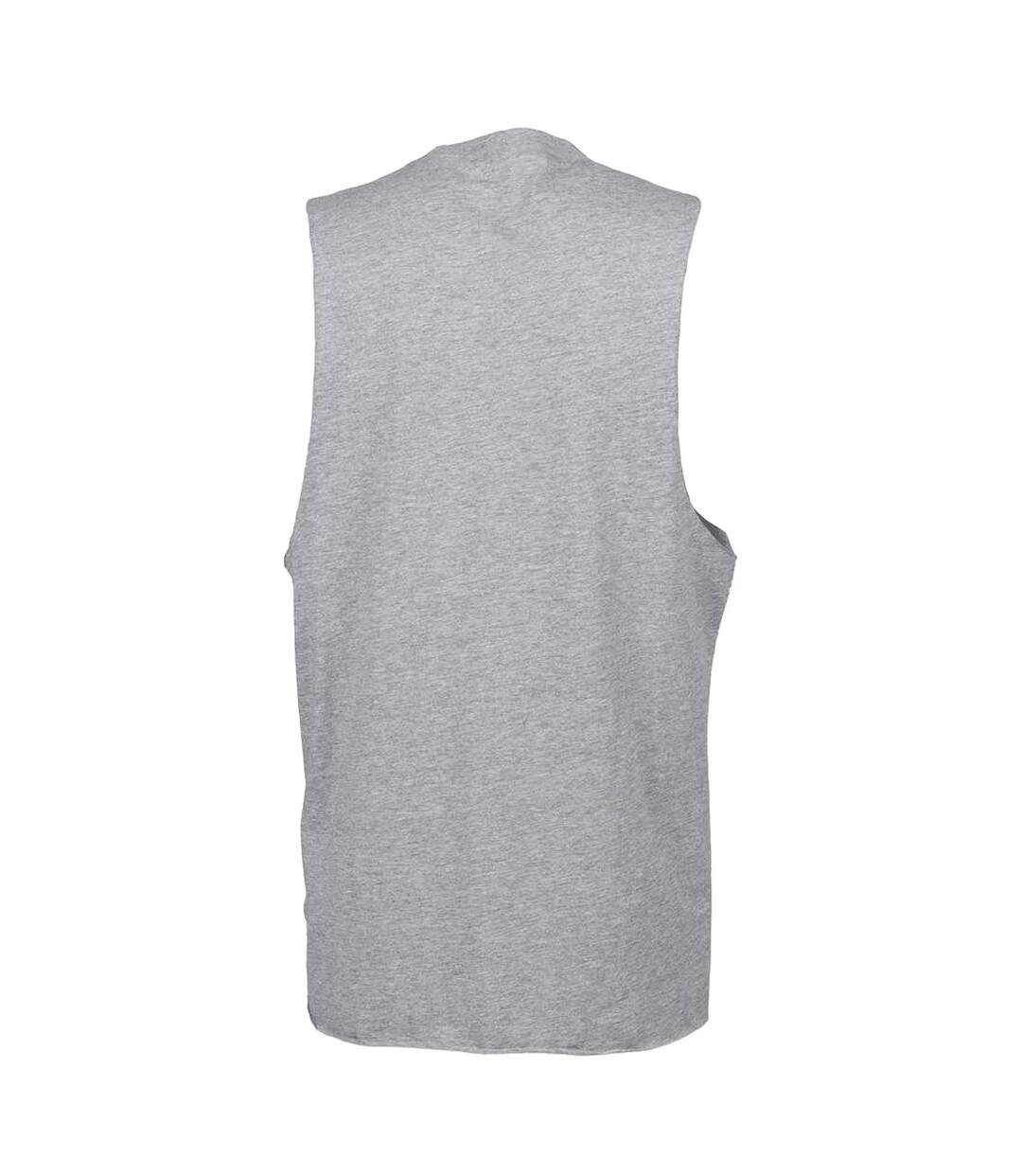 Mens High-neck Vest Top Heather Grey Skinni Fit-2