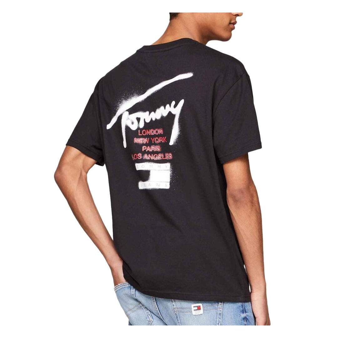 T-shirt Noir Homme Tommy Hilfiger Graffiti - L-2