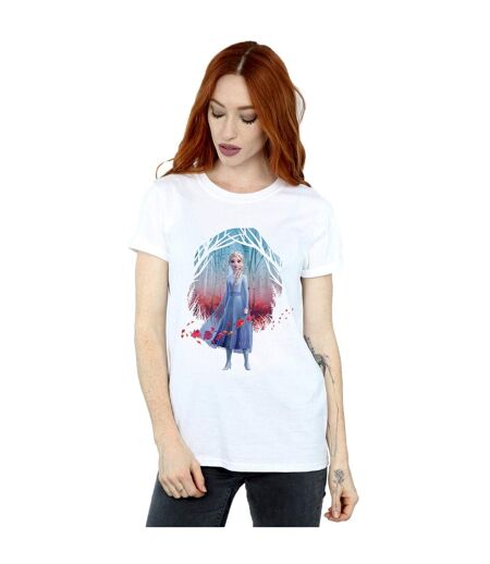 Disney Womens/Ladies Frozen 2 Elsa Find The Way Cotton Boyfriend T-Shirt (Blanc) - UTBI24353