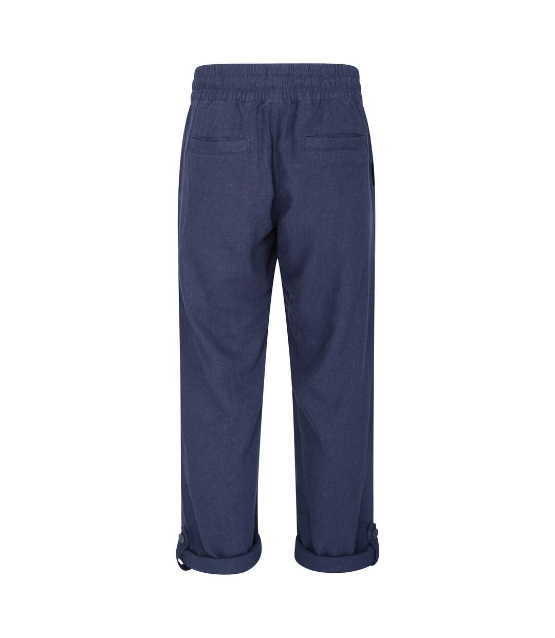 Womens/ladies Breeze Linen Blend Trousers Navy Mountain Warehouse-2
