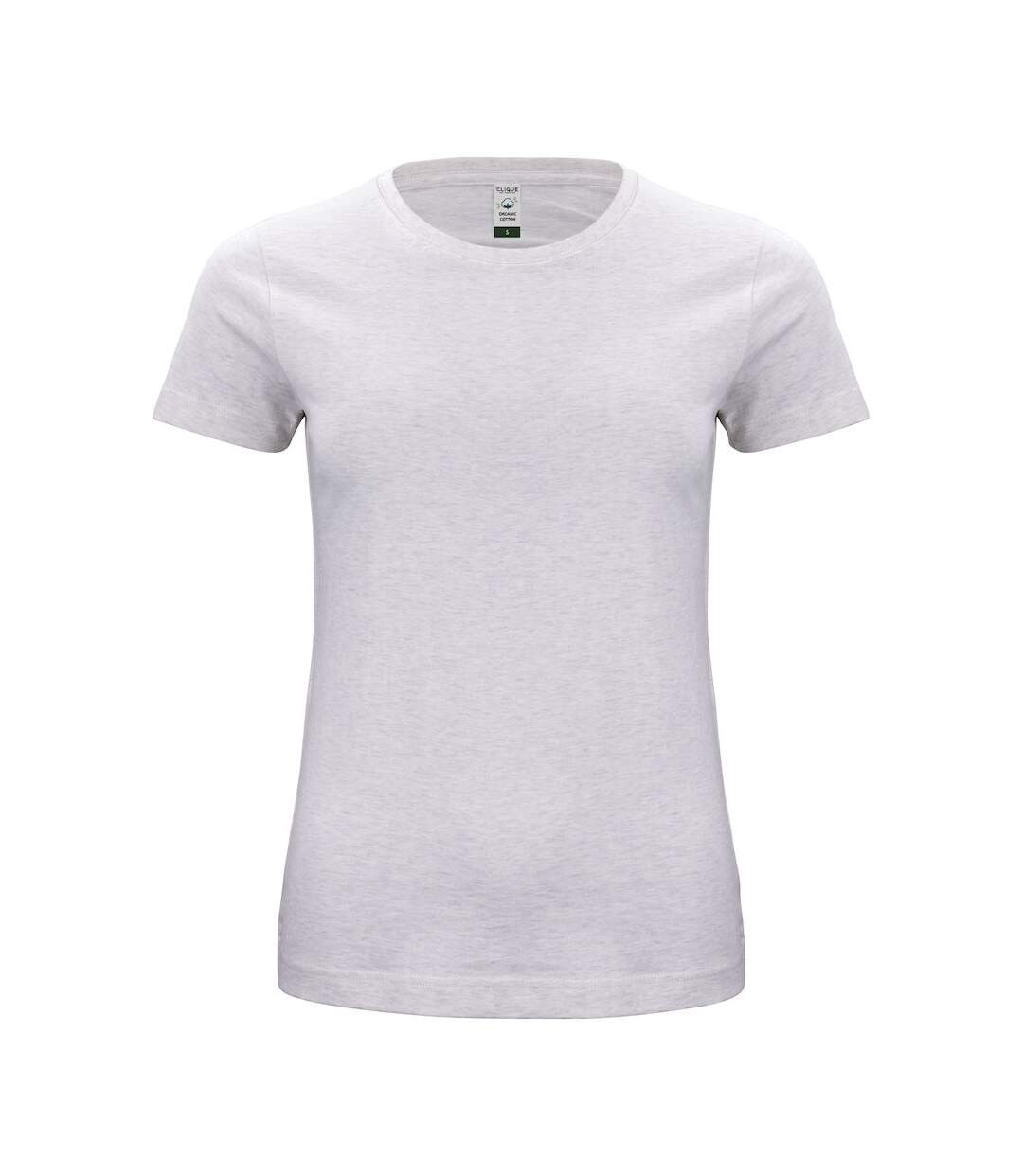 T-shirt femme blanc cassé chiné Clique