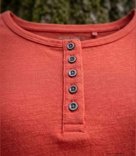 MAYFLOWER - TEEF2006C - Tee-shirt femme manches longues en coton flammé orange