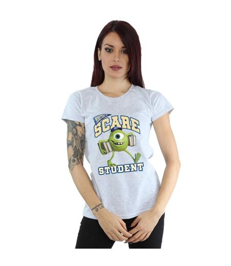 Disney T-shirt en coton pour dames et demoiselles - Monsters University Scare Student (Gris sportif) - UTBI34069