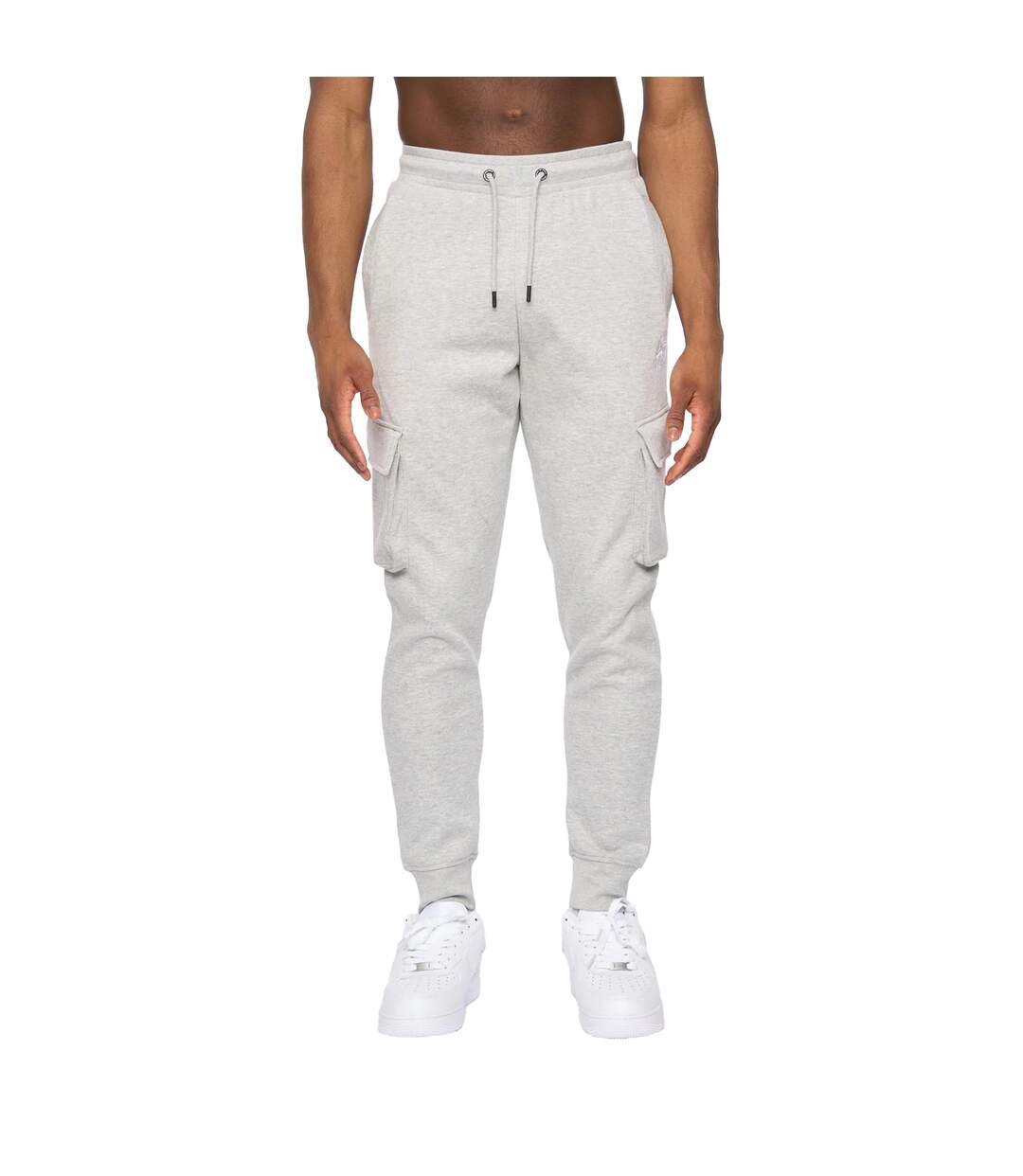 Mens crosby 2.0 cargo jogging bottoms grey marl Kings Will Dream-1