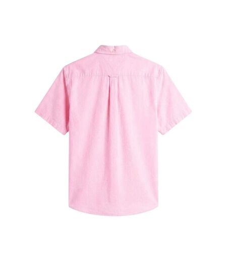 Mens Regular Short-sleeved Button-down Shirt Classic Pink Tommy Hilfiger