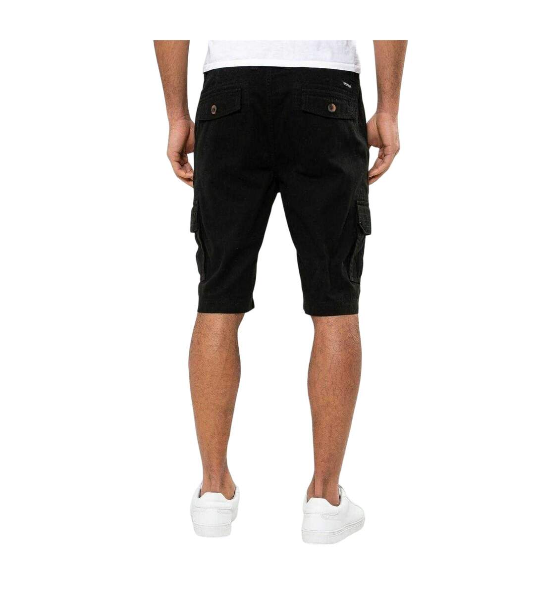 Mens Bute Regular Cargo Shorts Black Threadbare-4